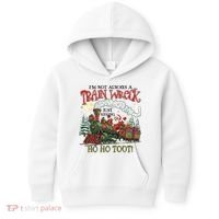 Not Always A Train Wreck Christmas Funny Santa Kids Hoodie thumb 0