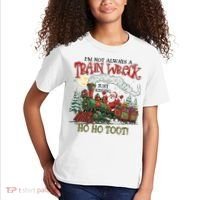Not Always A Train Wreck Christmas Funny Santa Kids T-Shirt thumb 2