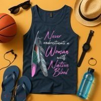 Native American A Woman With Native Blood American Tank Top thumb 4