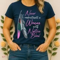 Native American A Woman With Native Blood American Women's T-Shirt thumb 2