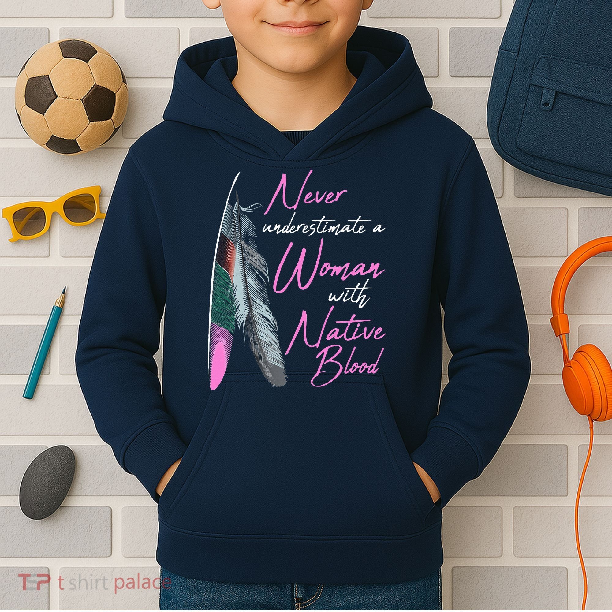 Native American A Woman With Native Blood American Kids Hoodie