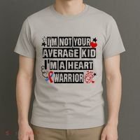 Not Average A Heart Warrior CHD Heart Disease Awareness T-Shirt thumb 3