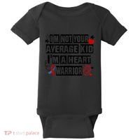 Not Average A Heart Warrior CHD Heart Disease Awareness Baby Bodysuit thumb 0