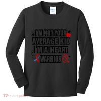 Not Average A Heart Warrior CHD Heart Disease Awareness Kids Long Sleeve Shirt thumb 0