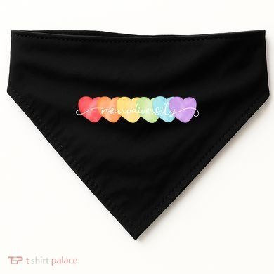Neurodiversity Autism Awareness Hearts USA-Made Doggie Bandana
