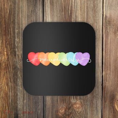 Neurodiversity Autism Awareness Hearts Coaster