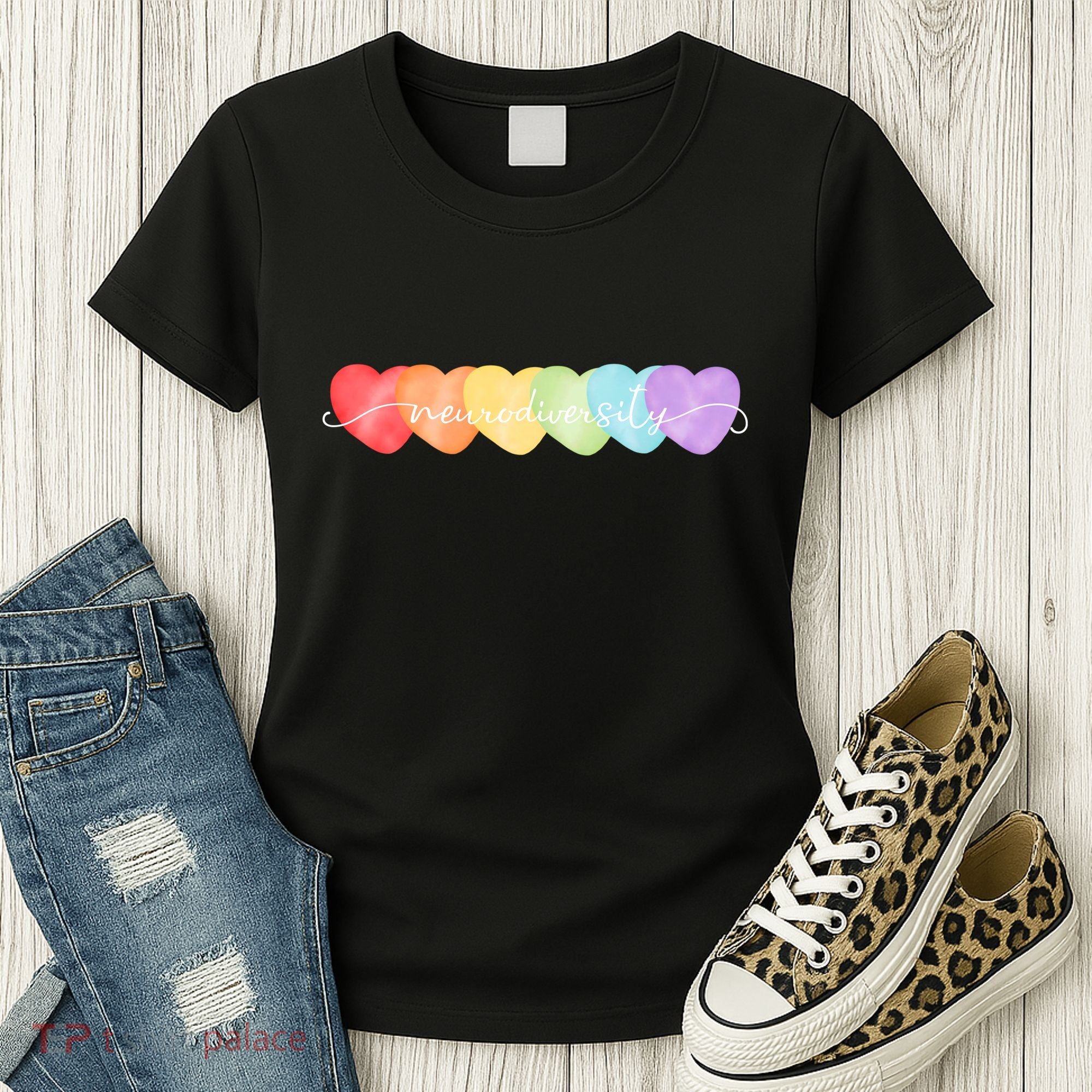 Neurodiversity Autism Awareness Hearts Women's T-Shirt