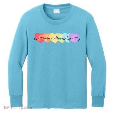 Neurodiversity Autism Awareness Hearts Kids Long Sleeve Shirt