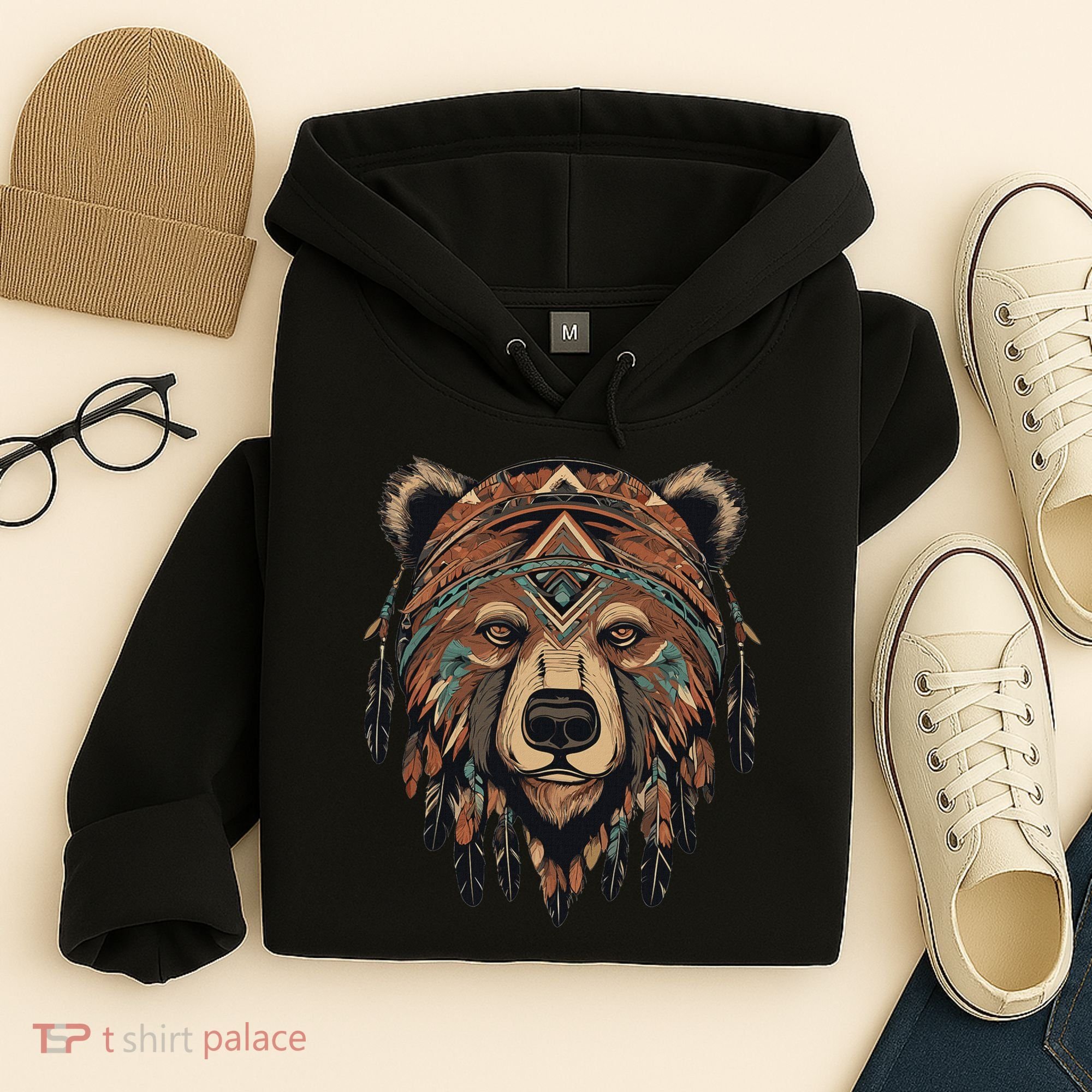 Native American Bear Artwork Hoodie