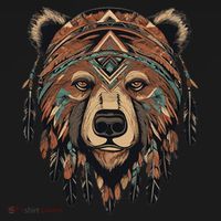 Native American Bear Artwork T-Shirt thumb 7