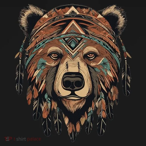 Native American Bear Artwork T-Shirt