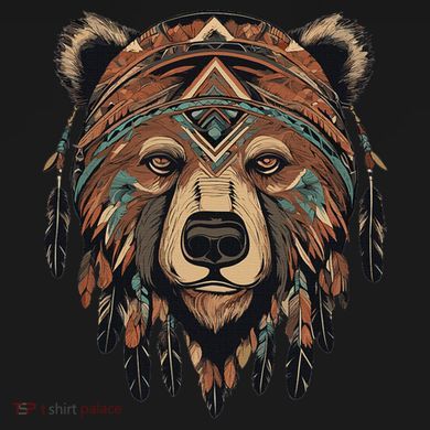 Native American Bear Artwork Sustainable Bucket Hat