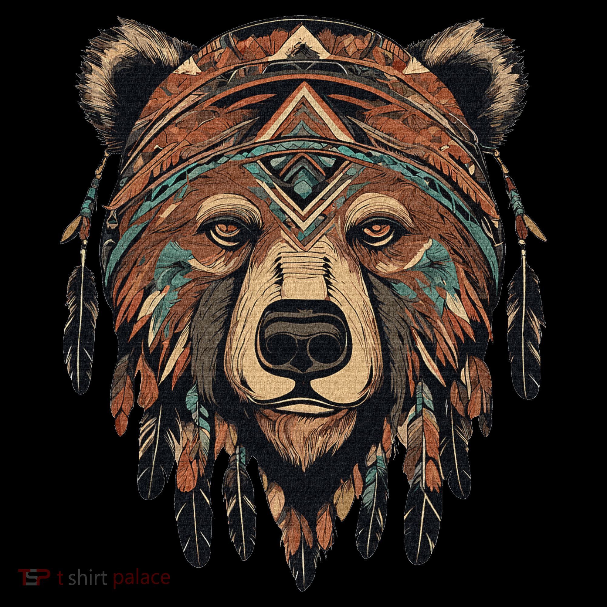 Native American Bear Artwork Polo