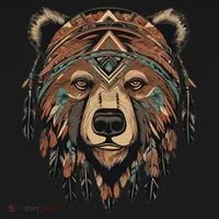 Native American Bear Artwork Women's Long Sleeve Shirt thumb 2