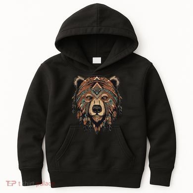 Native American Bear Artwork Kids Hoodie