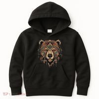 Native American Bear Artwork Kids Hoodie thumb 0