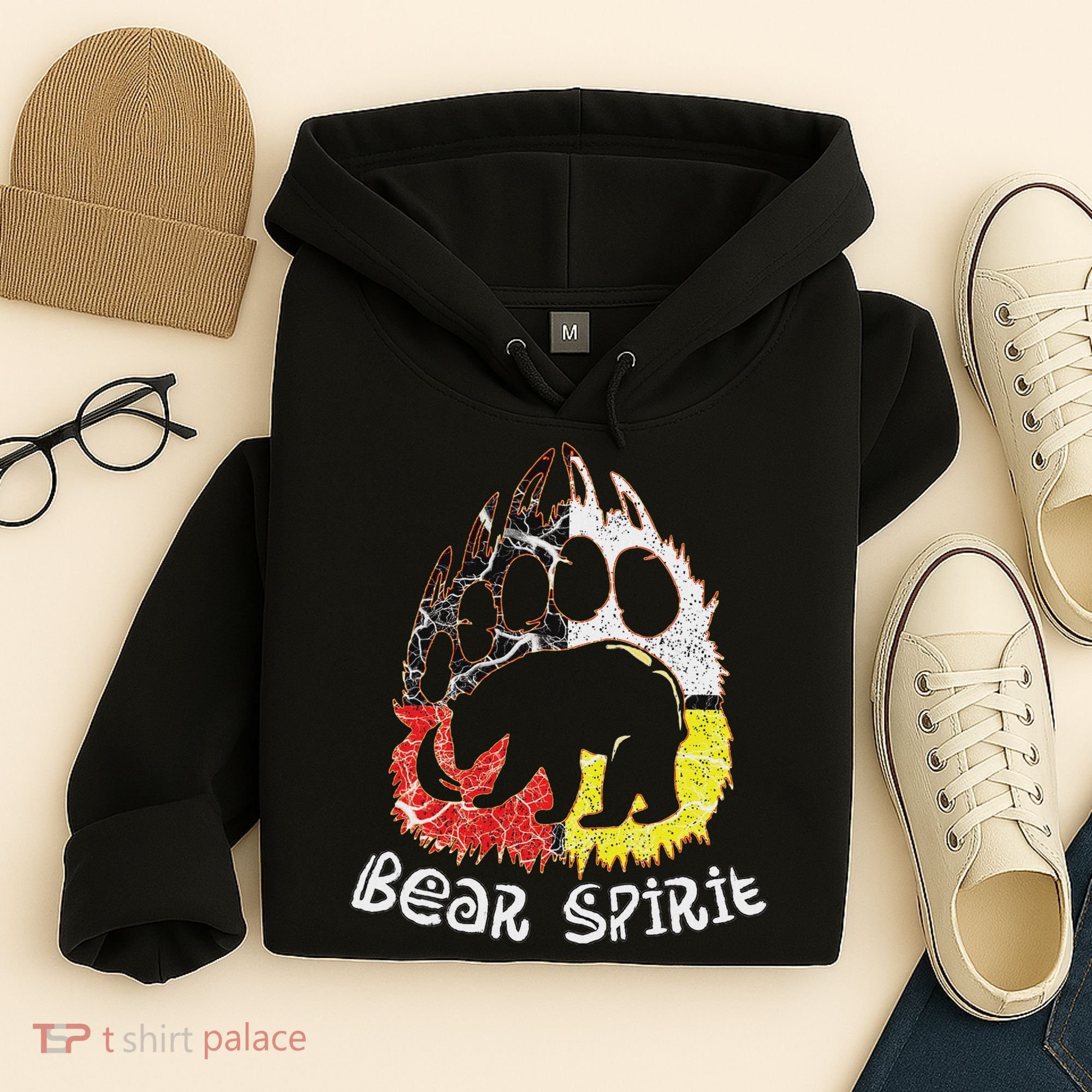 Native American Bear Spirit, Bear Paw Hoodie