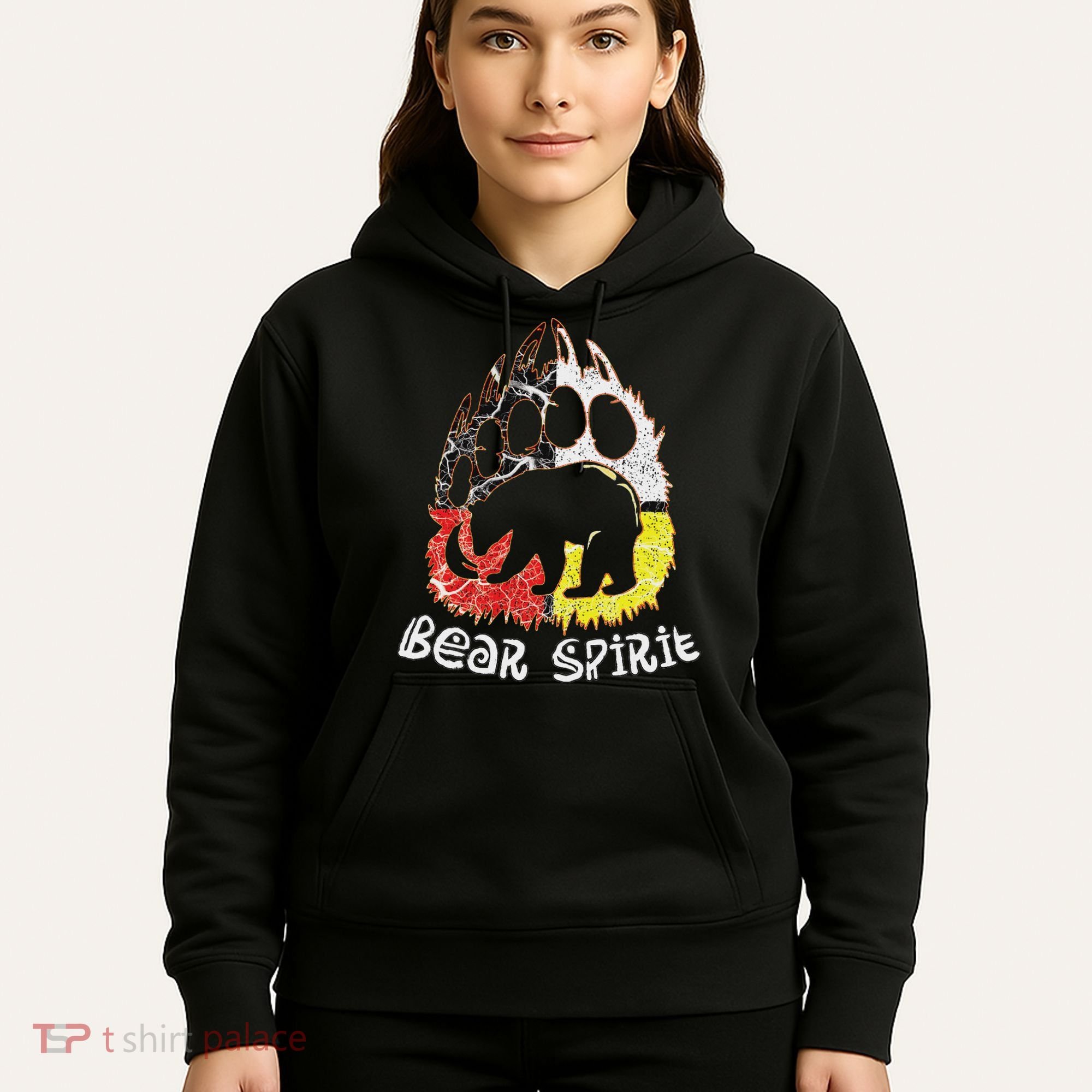 Native American Bear Spirit, Bear Paw Hoodie