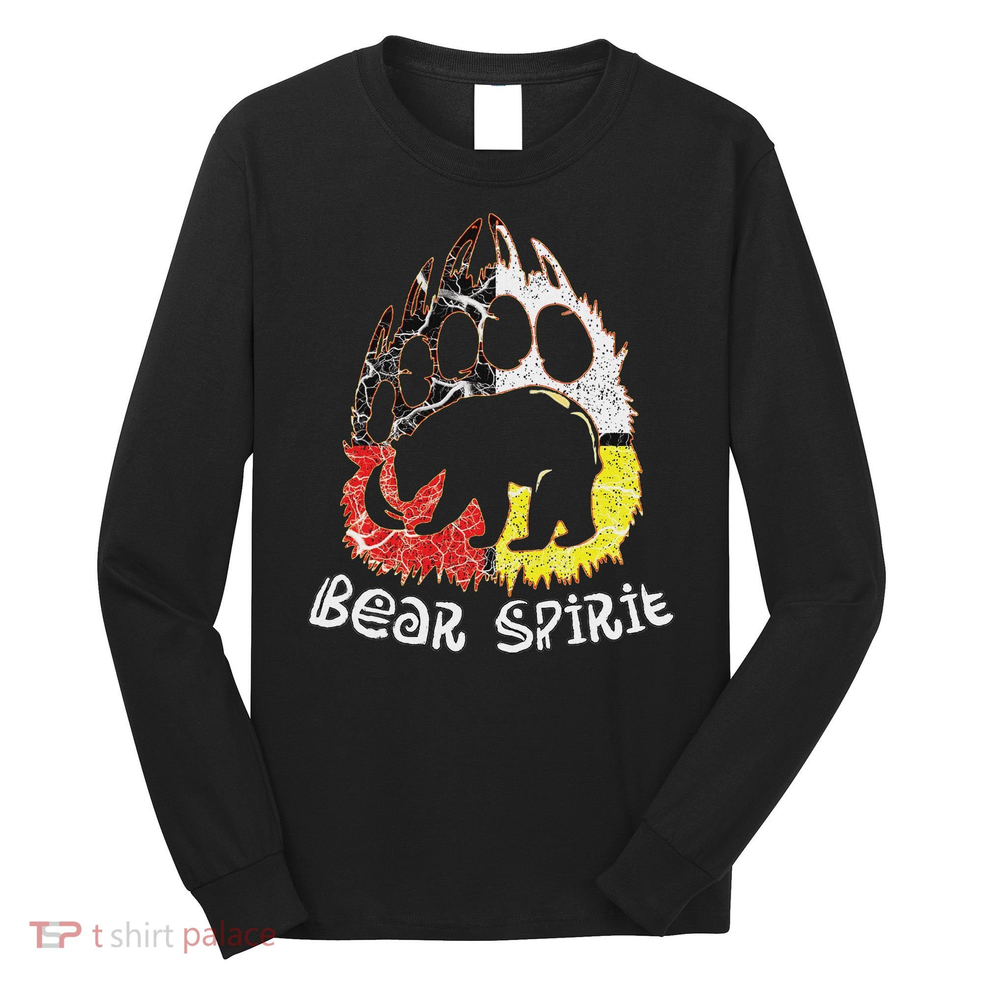 Native American Bear Spirit, Bear Paw Long Sleeve Shirt