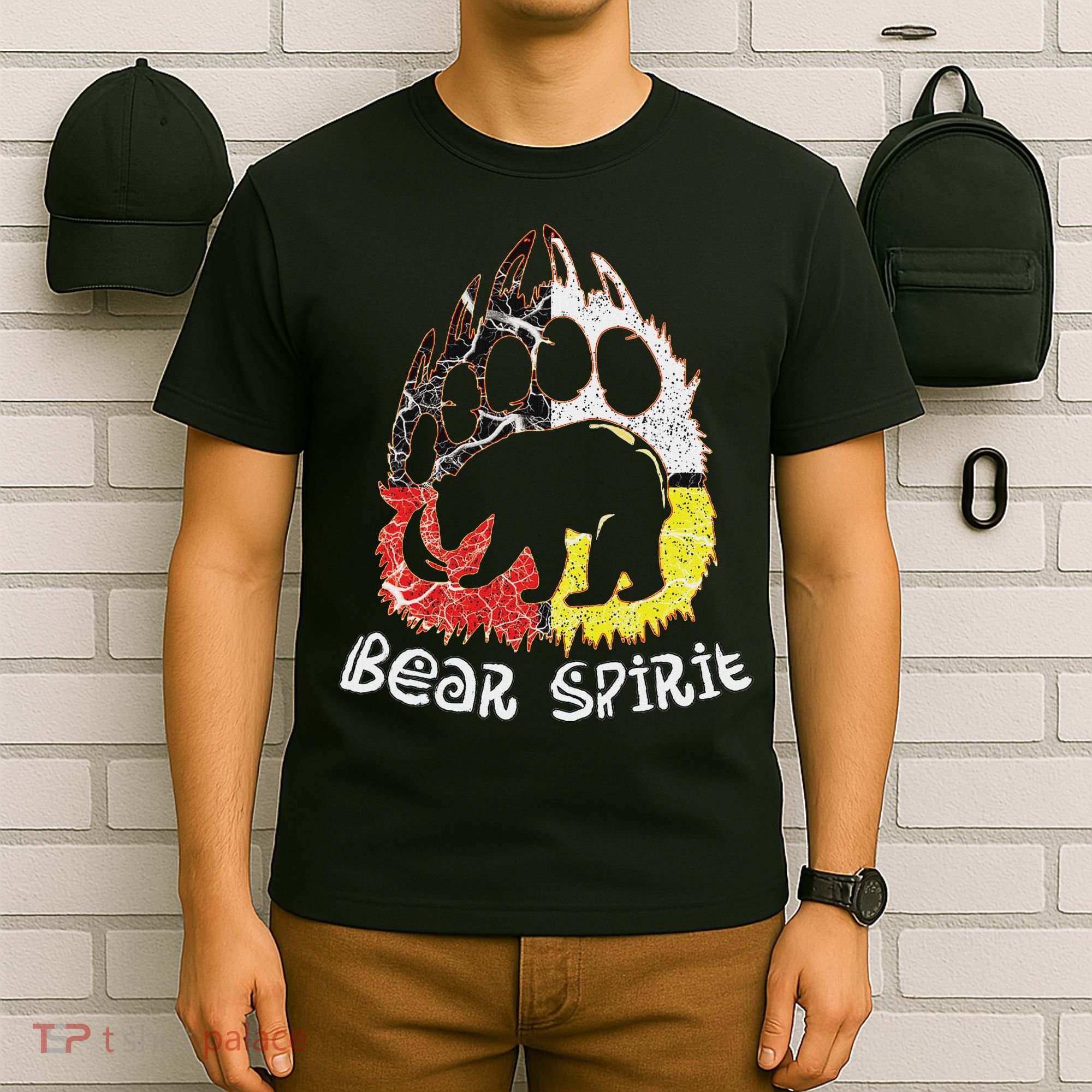 Native American Bear Spirit, Bear Paw T-Shirt