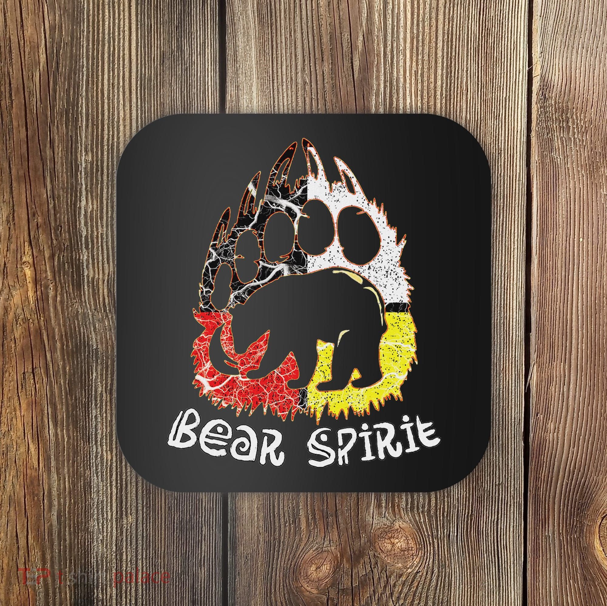 Native American Bear Spirit, Bear Paw Coaster