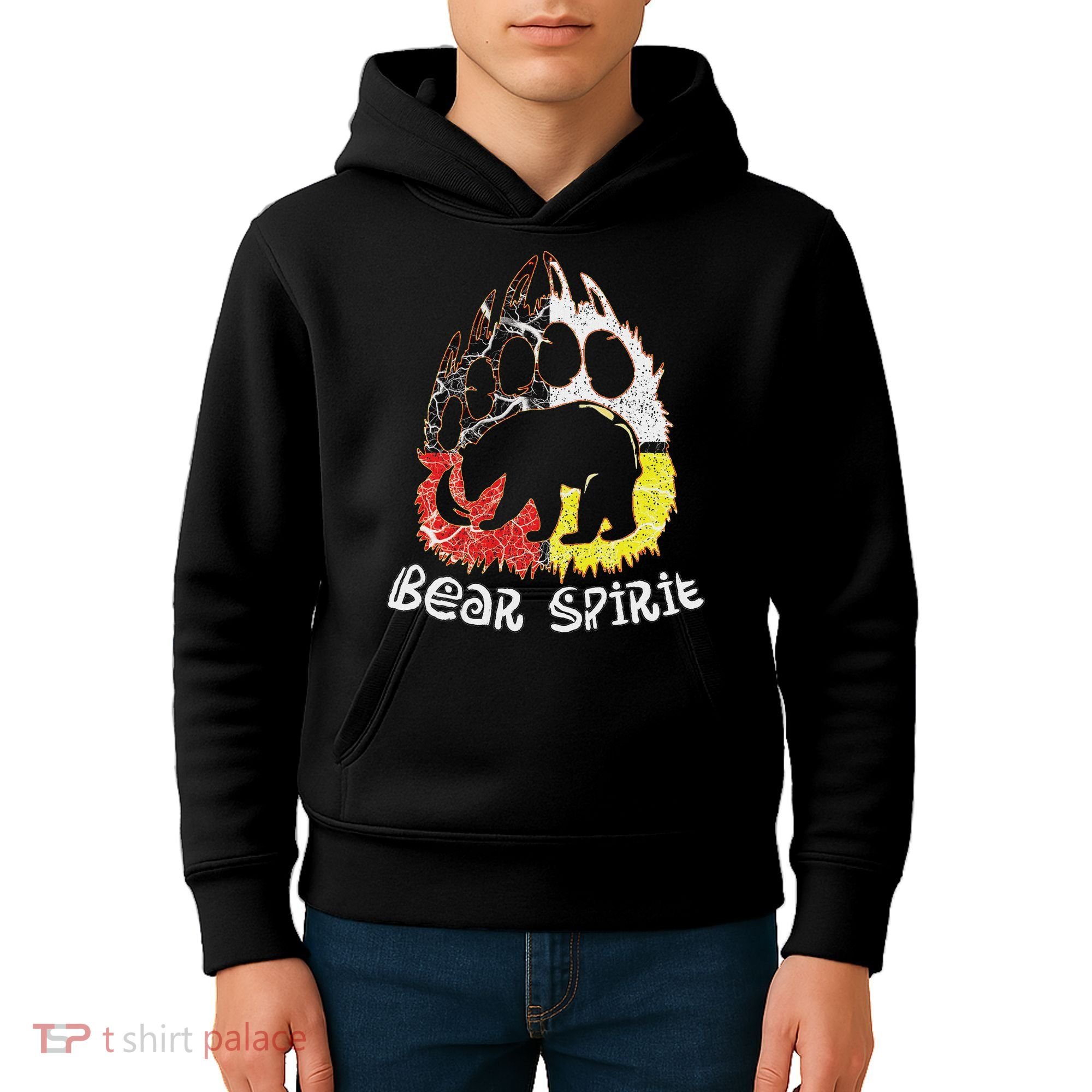 Native American Bear Spirit, Bear Paw Kids Hoodie