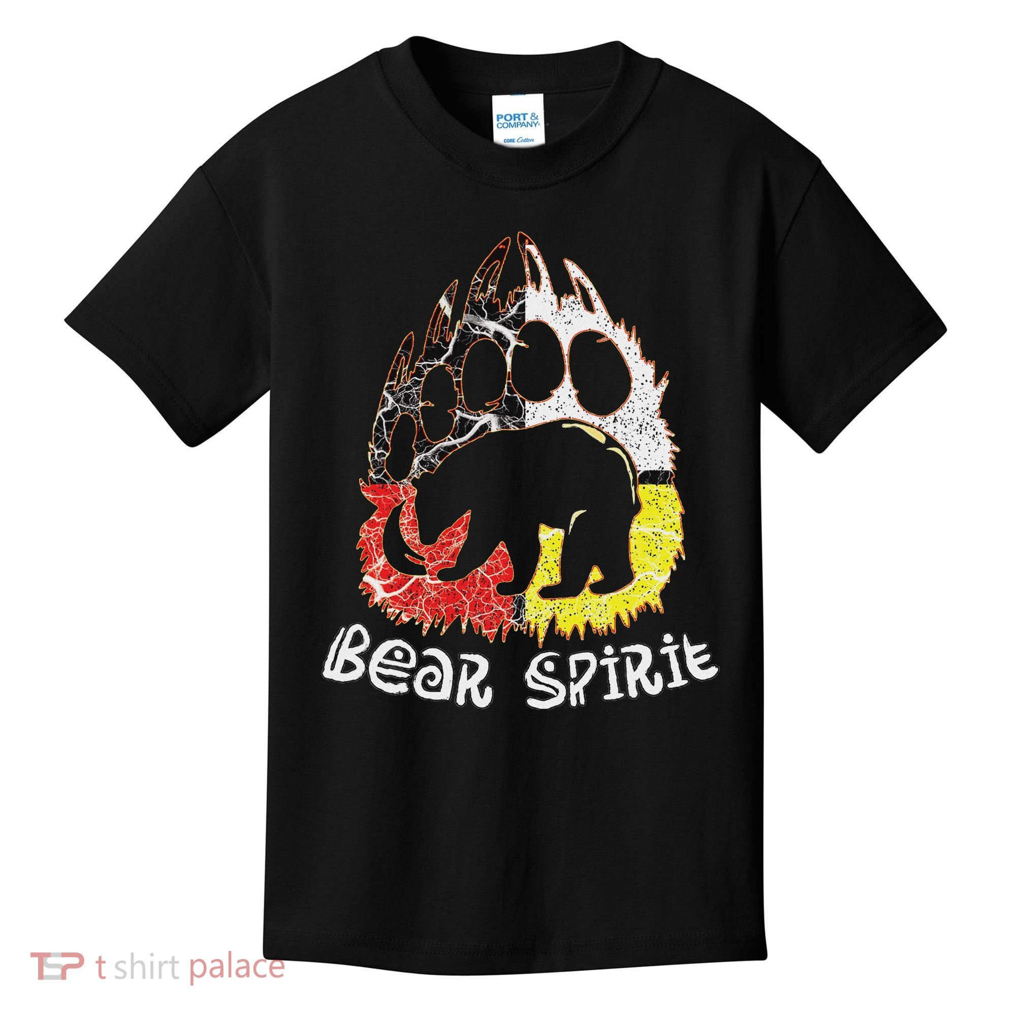 Native American Bear Spirit, Bear Paw Kids T-Shirt