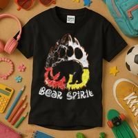 Native American Bear Spirit, Bear Paw Kids T-Shirt thumb 3