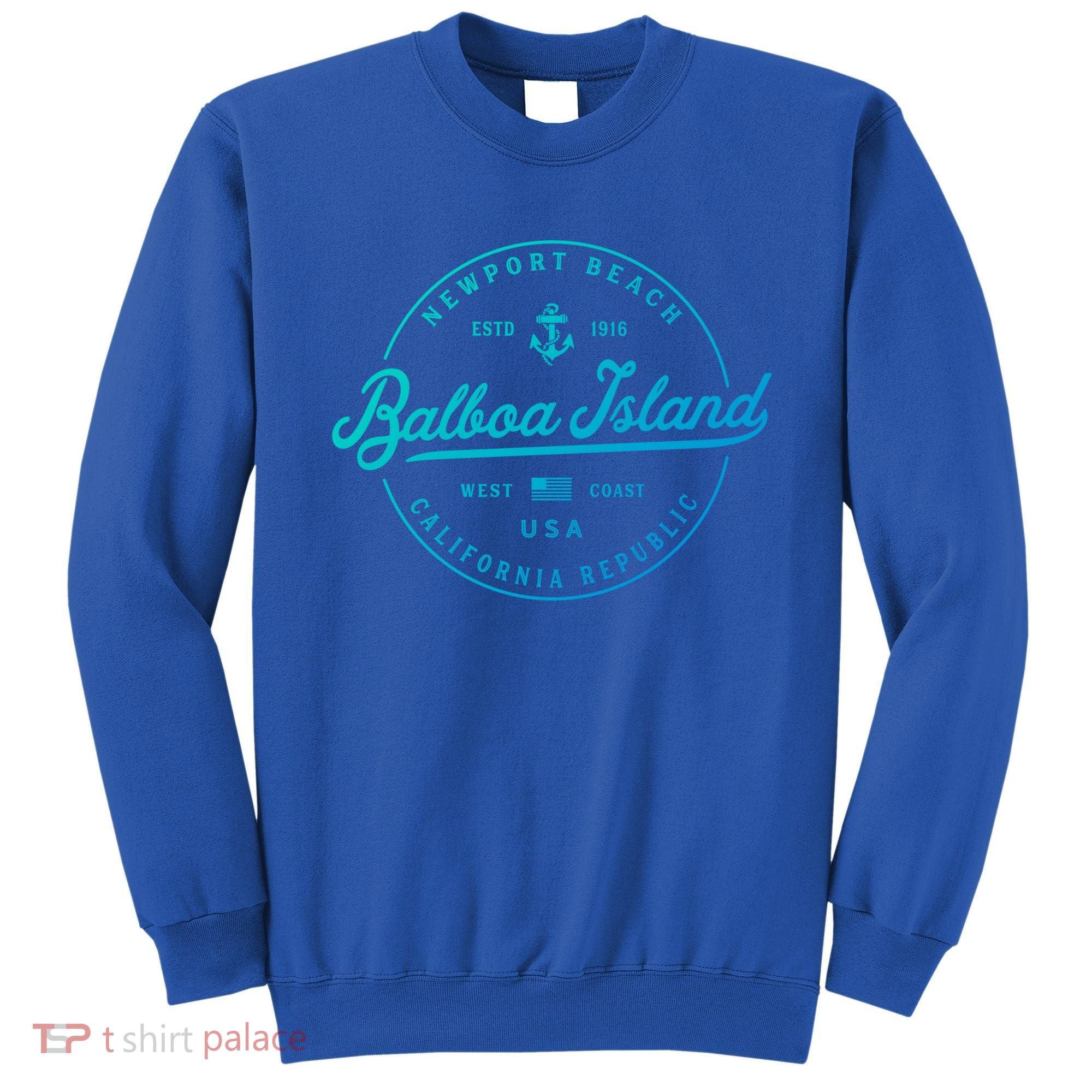 Nautical Anchor Balboa Island California Travel Vacation Gift Sweatshirt