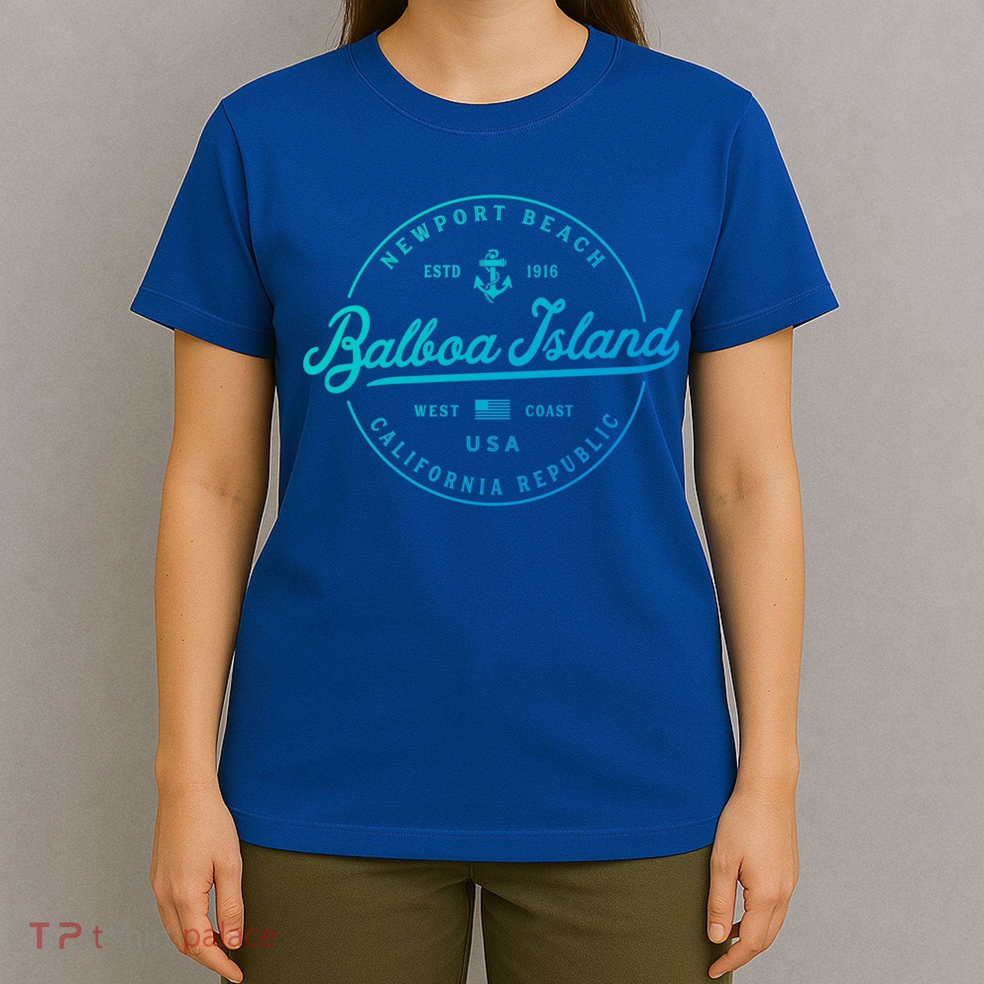 Nautical Anchor Balboa Island California Travel Vacation Gift T-Shirt