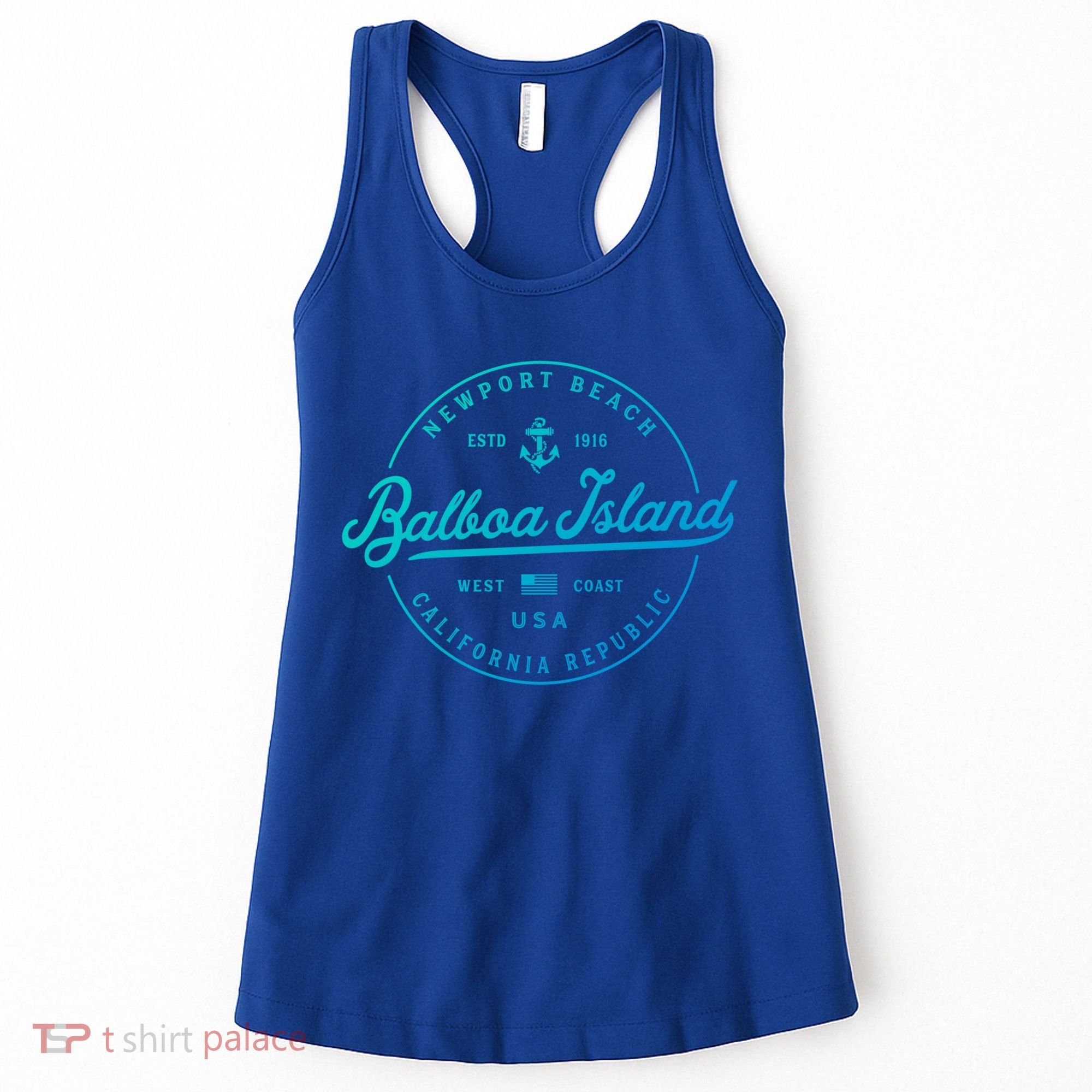 Nautical Anchor Balboa Island California Travel Vacation Gift Women's Tank Top