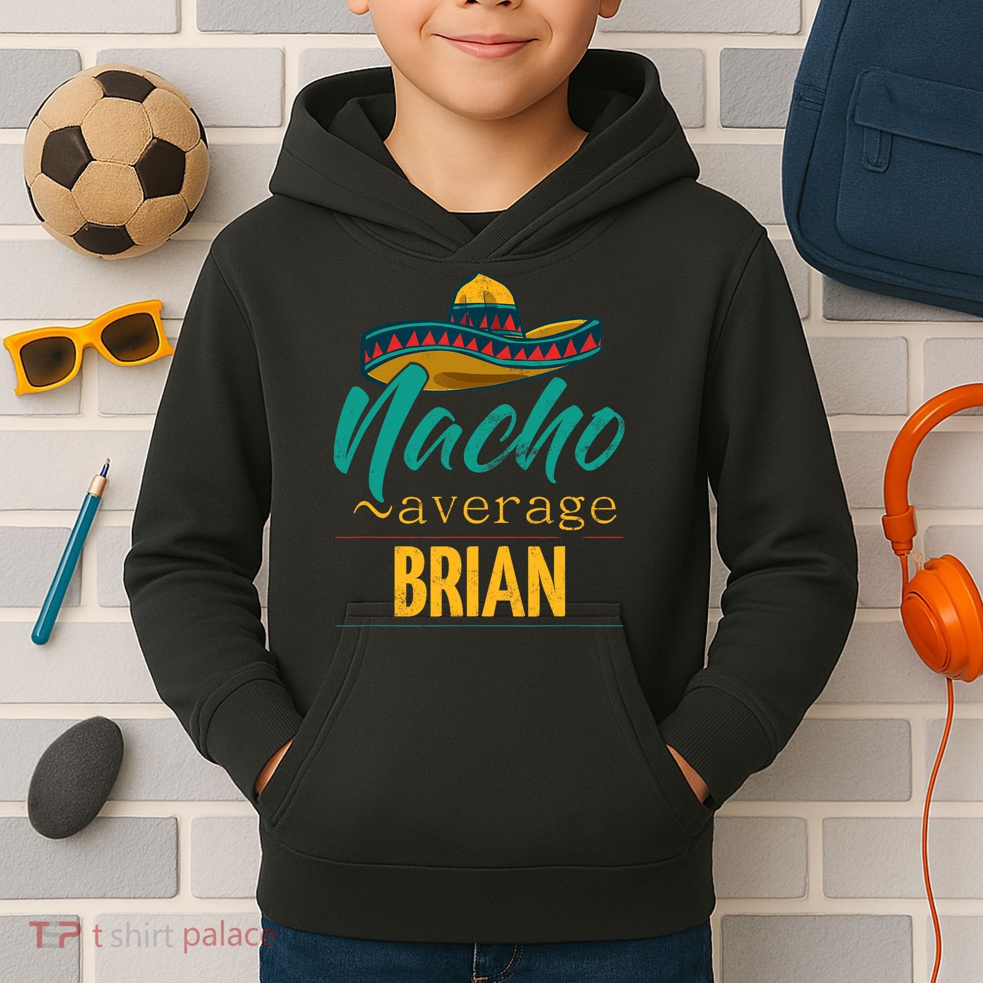 Nacho Average Brian Gift Funny Cinco De Mayo Sombrero Kids Hoodie
