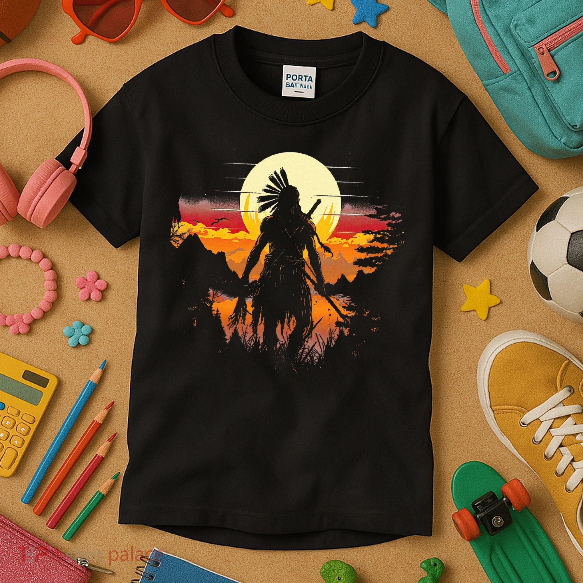 Native American Chief Tribes Culture Sacred Sioux Kids T-Shirt