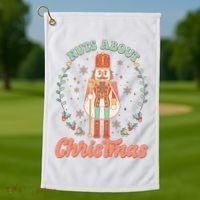 Nuts About Christmas Funny Holiday Golf Towel thumb 1