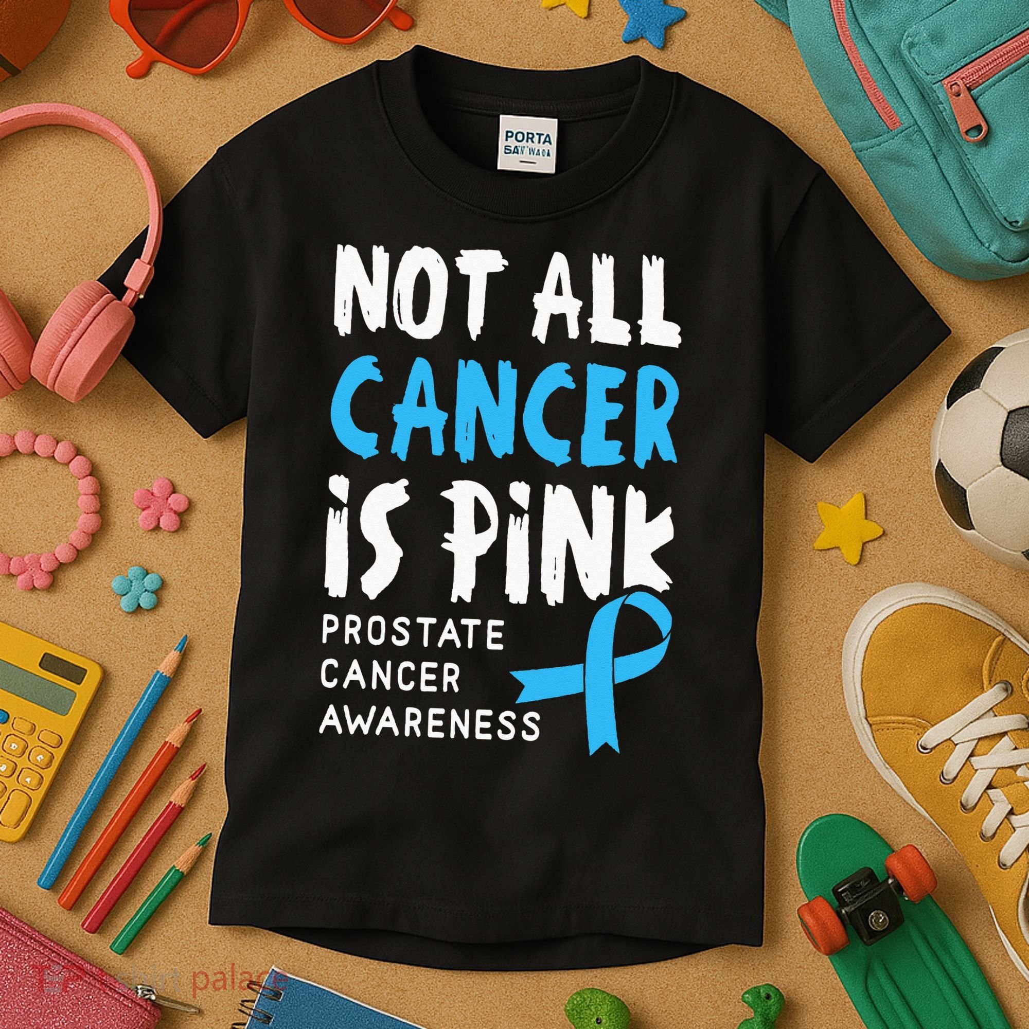 Not All Cancer Is Pink Prostate Cancer Awareness Support Kids T-Shirt