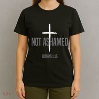 Not Ashamed Cross Inspirational Christian Religious Bible T-Shirt thumb 4