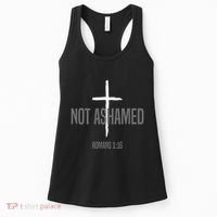 Not Ashamed Cross Inspirational Christian Religious Bible Women's Tank Top thumb 0