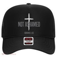 Not Ashamed Cross Inspirational Christian Religious Bible Hat thumb 0