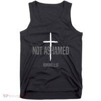 Not Ashamed Cross Inspirational Christian Religious Bible Tank Top thumb 0