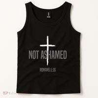 Not Ashamed Cross Inspirational Christian Religious Bible Tank Top thumb 2