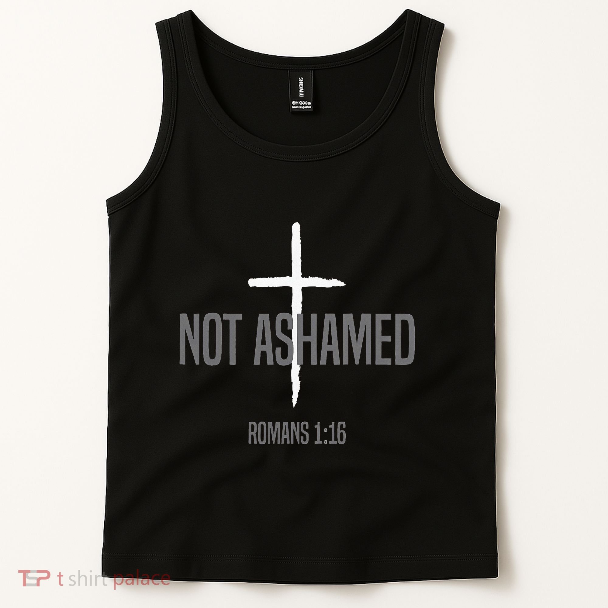 Not Ashamed Cross Inspirational Christian Religious Bible Tank Top