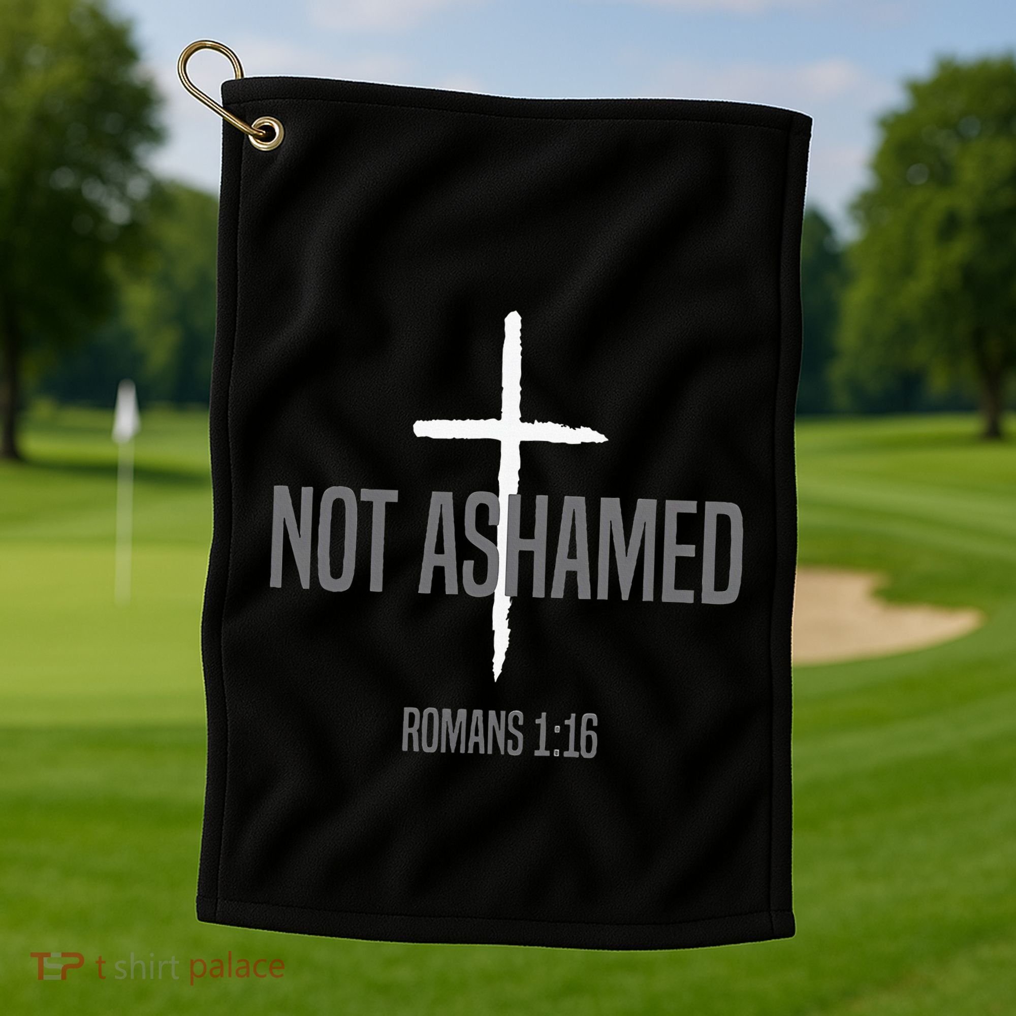 Not Ashamed Cross Inspirational Christian Religious Bible Golf Towel