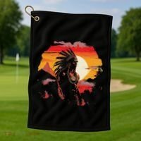 Native American Chief Tribes Culture Sacred Sioux Golf Towel thumb 1