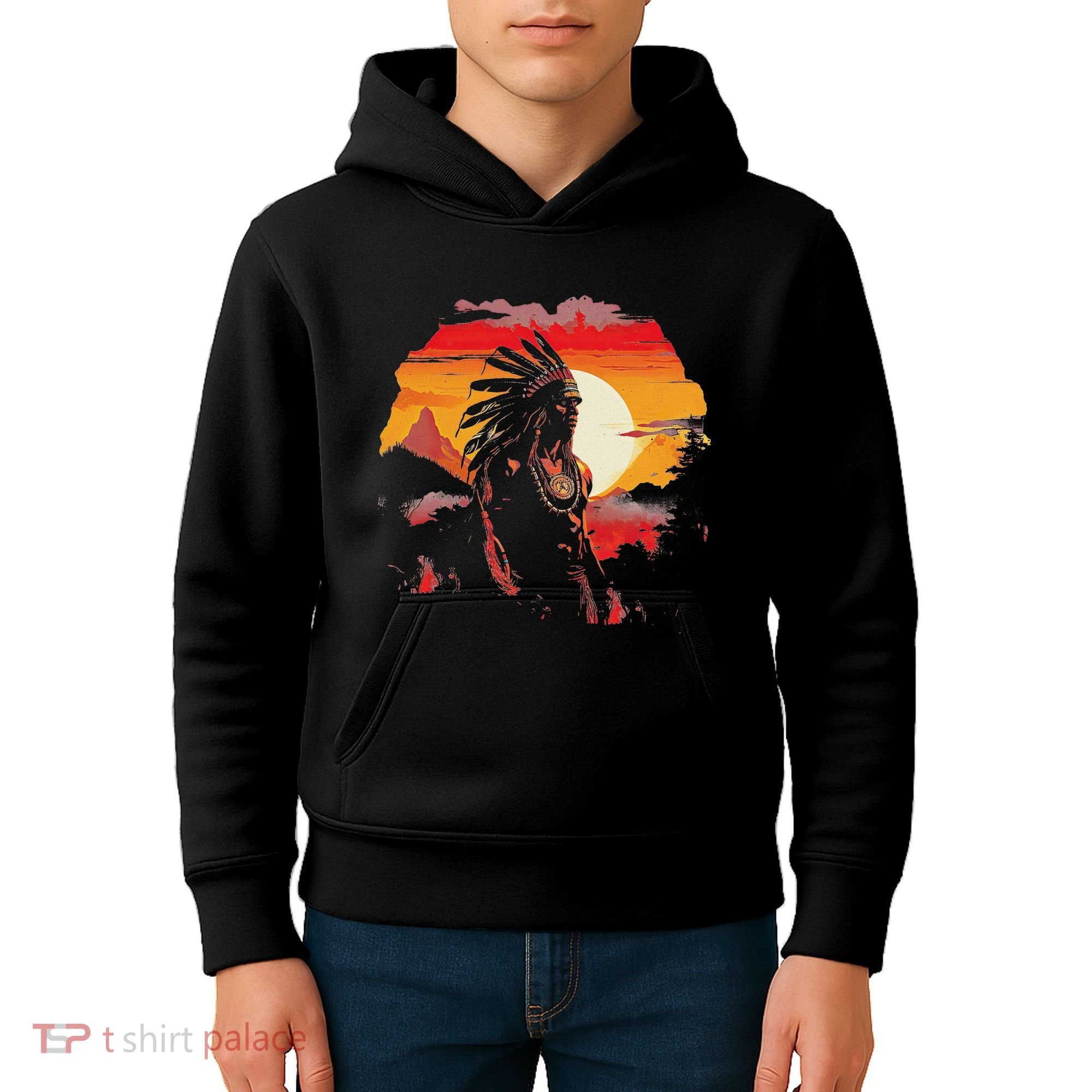 Native American Chief Tribes Culture Sacred Sioux Kids Hoodie