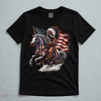 Native American Day Flag Indian Riding Horse 4th Of July T-Shirt thumb 5
