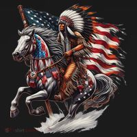 Native American Day Flag Indian Riding Horse 4th Of July Women's Tank Top thumb 5