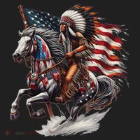 Native American Day Flag Indian Riding Horse 4th Of July Hat thumb 2