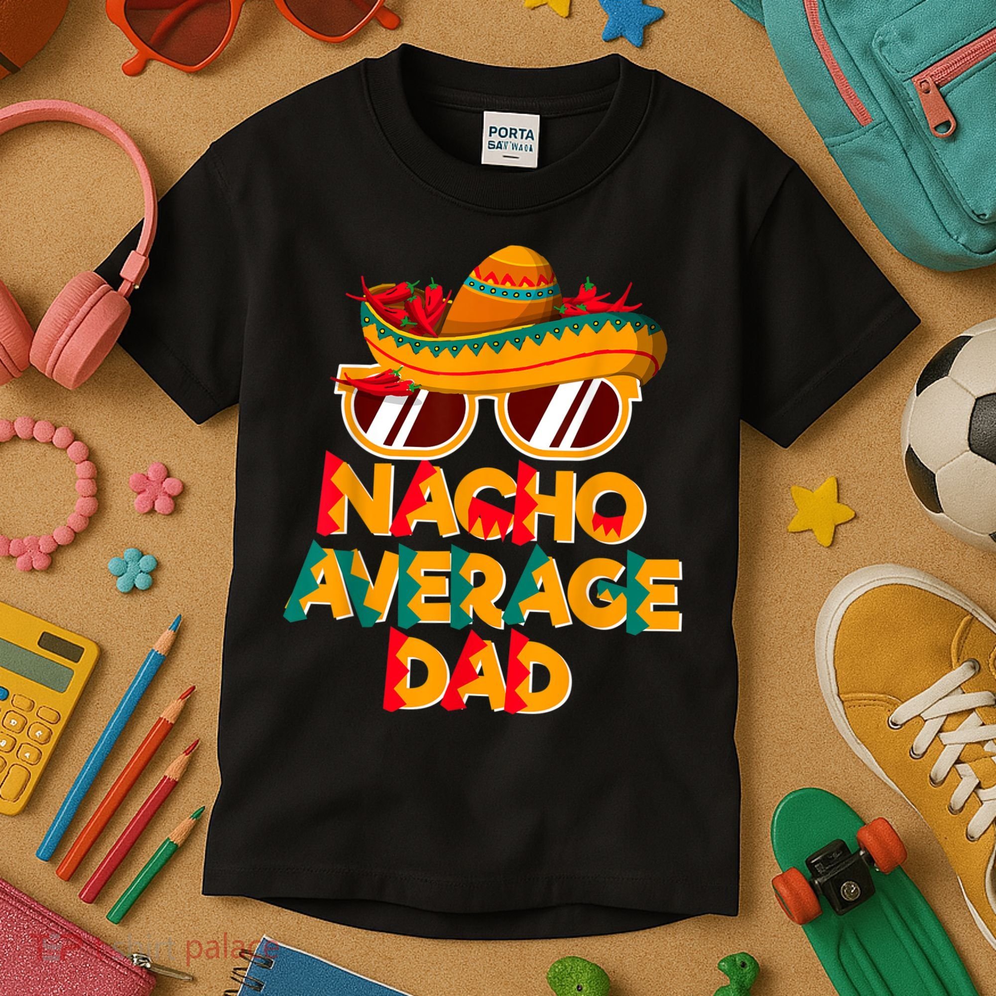Nacho Average Dad Funny Cinco De Mayo Daddy Kids T-Shirt