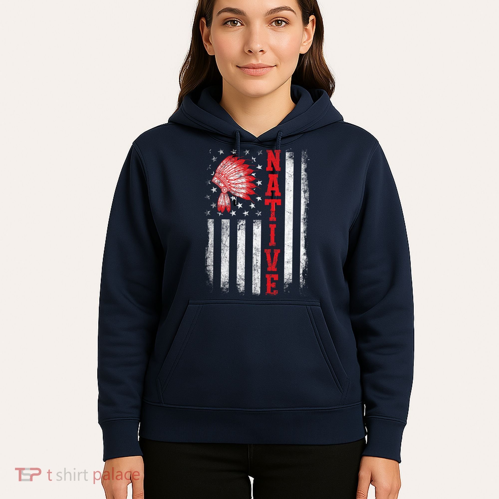 Native - American Day USA Flag Cherokee Indigenous People Hoodie