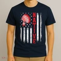 Native - American Day USA Flag Cherokee Indigenous People T-Shirt thumb 3